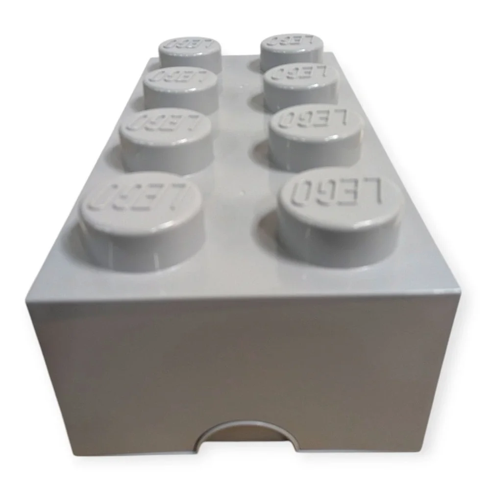 LEGO Storage Brick 8 Light Gray Large Stackable Toy Box Container 2x4‎ Studs